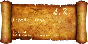 Lipták Kinga névjegykártya
